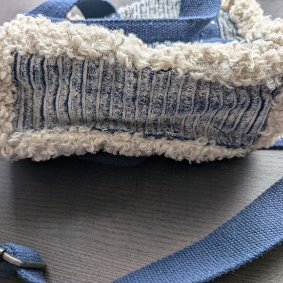 Cute Blue Mini corduroy Sherpa  trimmed tote bag urban Outfitters - Picture 10 of 10